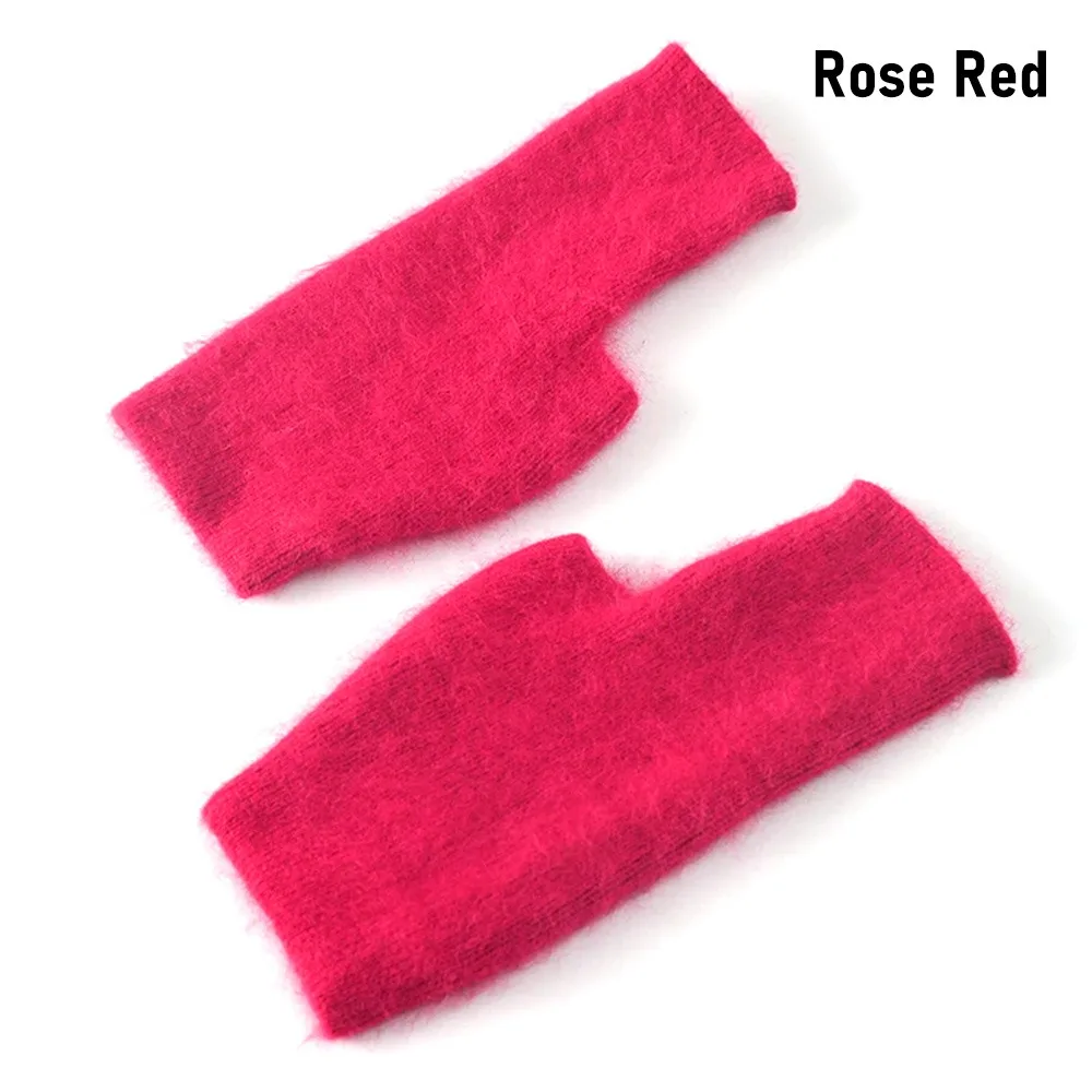 Protable Wool Mink Cashmere Gloves Exposed Finger Fingerless Wrist Gloves Thick Warm Warm Gloves Autumn Mittens Accessories