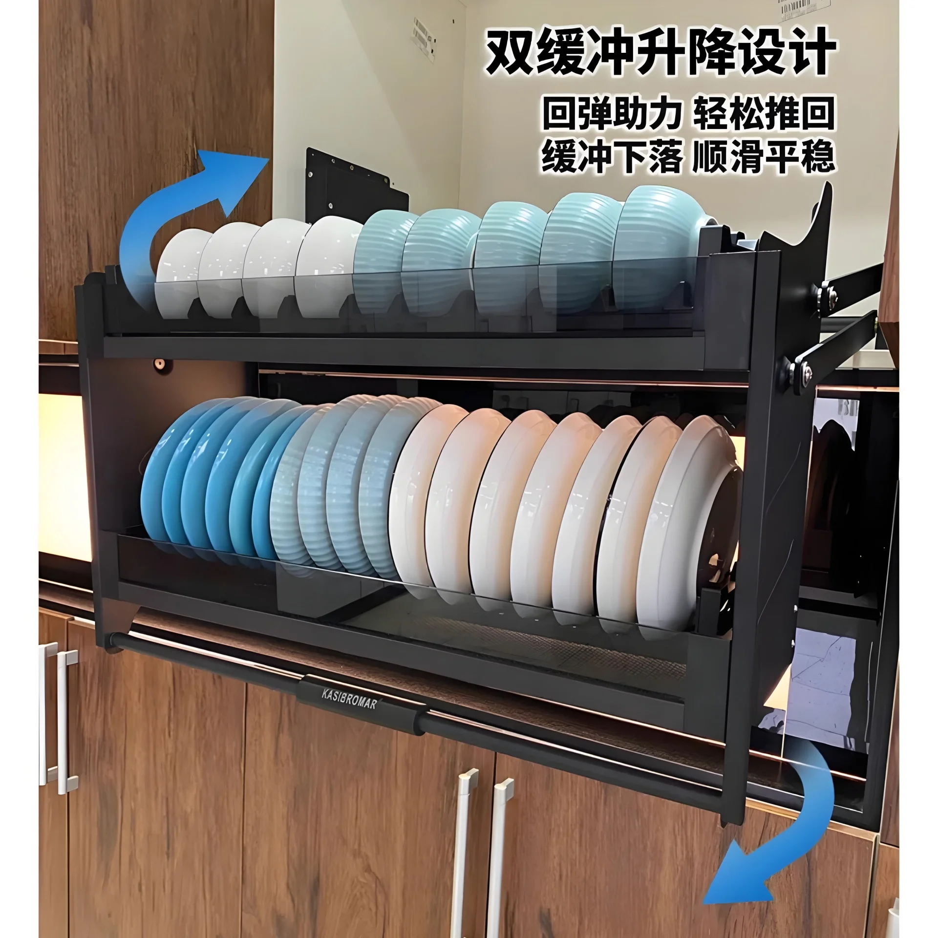 304 Stainless Steel Dishes Lifting Seasoning Pull Basket Hanging Cabinet Pull-down Cabinet Storage Dishes Hanging Cabinet Rack