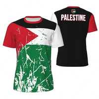 Fashion Palestine Flag Football T Shirts For Men Summer Trend National Emblem 3D Printed Sports Tees Casual Oversized Kids Tops