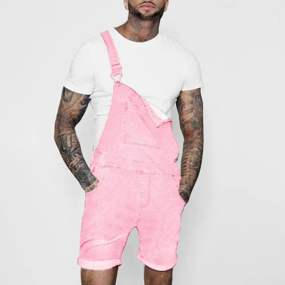 Männer Denim Overall gerollte Kanten Vintage Stram pler Jogger Overall Multi Taschen Latzhose Freizeit hose Männer Cargo Overalls