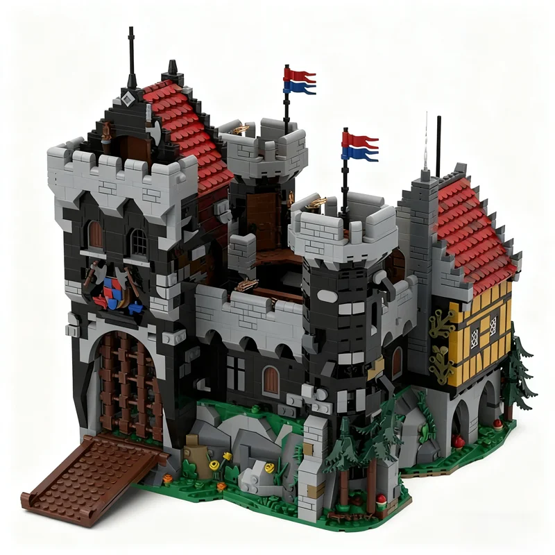 4684pcs MOC MOC Black Knight S Castle Remake Castle Black Knights Model Building Blocks Architecture Brick Christmas Gift Toys