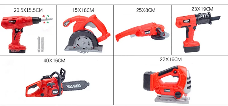 Kinder Toolbox Kit Pädagogisches Spielzeug Simulation Reparatur Werkzeuge Spielzeug Bohrer Kunststoff Spiel Lernen Engineering Puzzle Spielzeug Geschenke Für Jungen – Detail 24