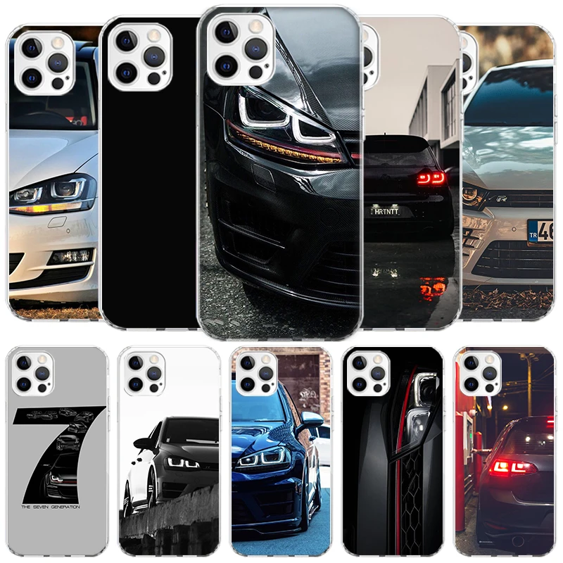 Sport Car Golf R 7 Cover Phone Case For iPhone 16 15 14 13 12 Mini 11 Pro Max X XS 7 Plus 8 + SE 2020 Soft Fundas Shell