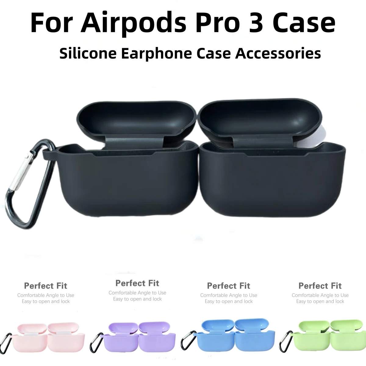 

for Airpods Pro3 Case Protective Soft Silicone Case with Keychain Cleaner Kit for Women Men for Airpods Pro 3Rd Generation(2025)