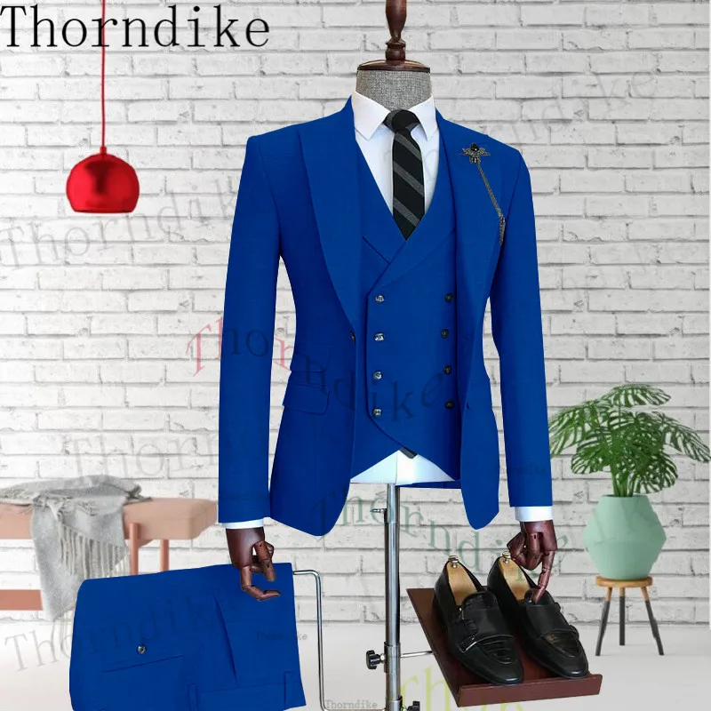 

Thorndike Men's 3 Pieces Suits for Men Custom Made Terno Slim Groom Custom Wedding Men Suit Masculino (Jacket+Pant+Vest)