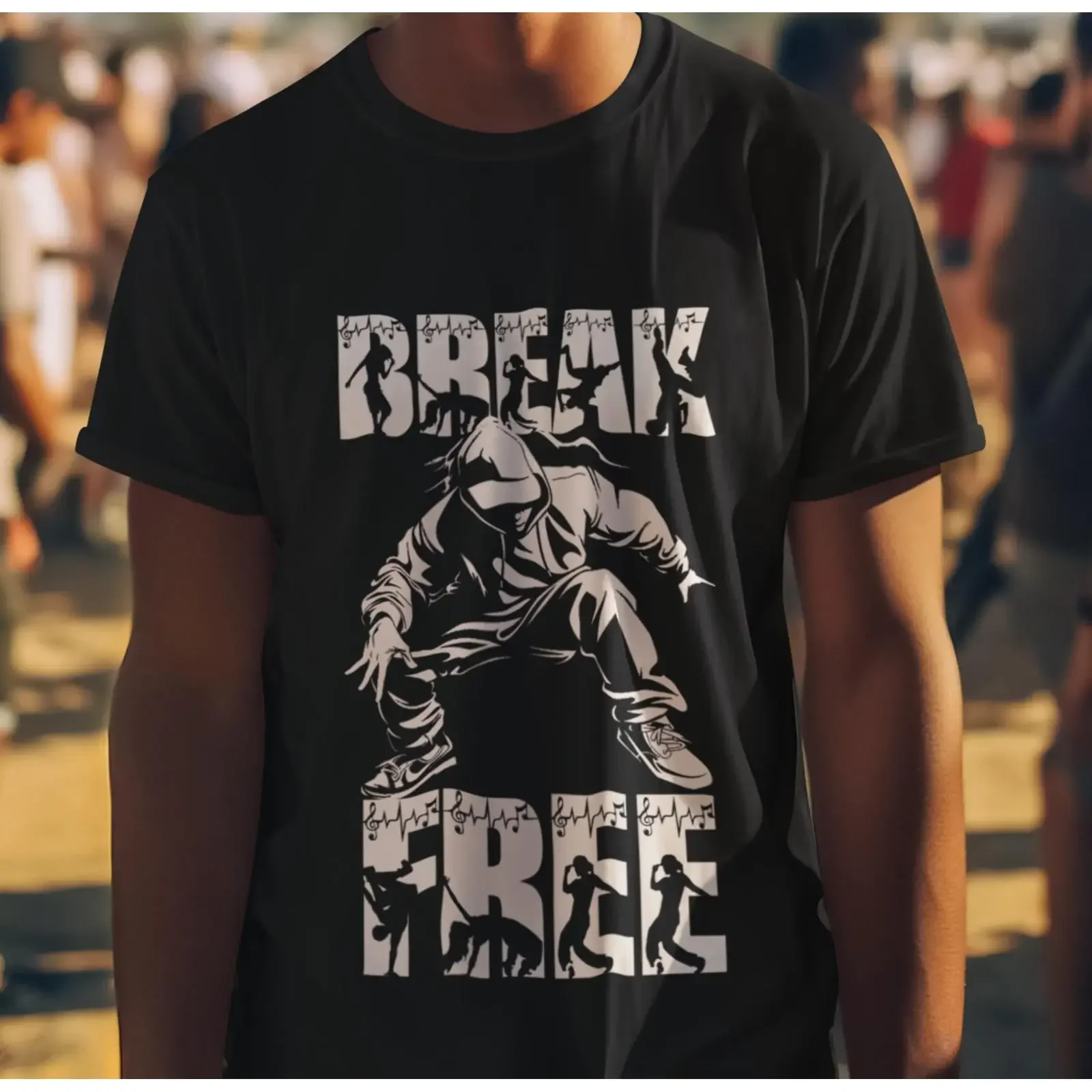Break Free B Boy T Shirt Hip Hop Dance Heavy Cotton vintage Washed designer clothes Casual fashion Soft Slightly Stylish