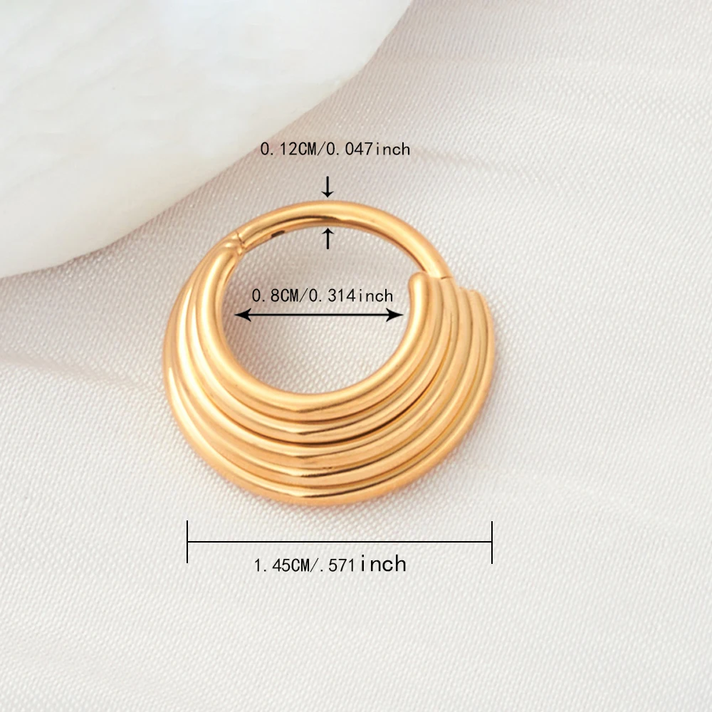 حلقة الأنف الحلزونية للذكور و الإناث ، أداة نقر الحاجز ، الحلزون ، الزنمة ، الغضروف ، خمس طبقات ، حلقة الأنف ب ، 1 * * #2