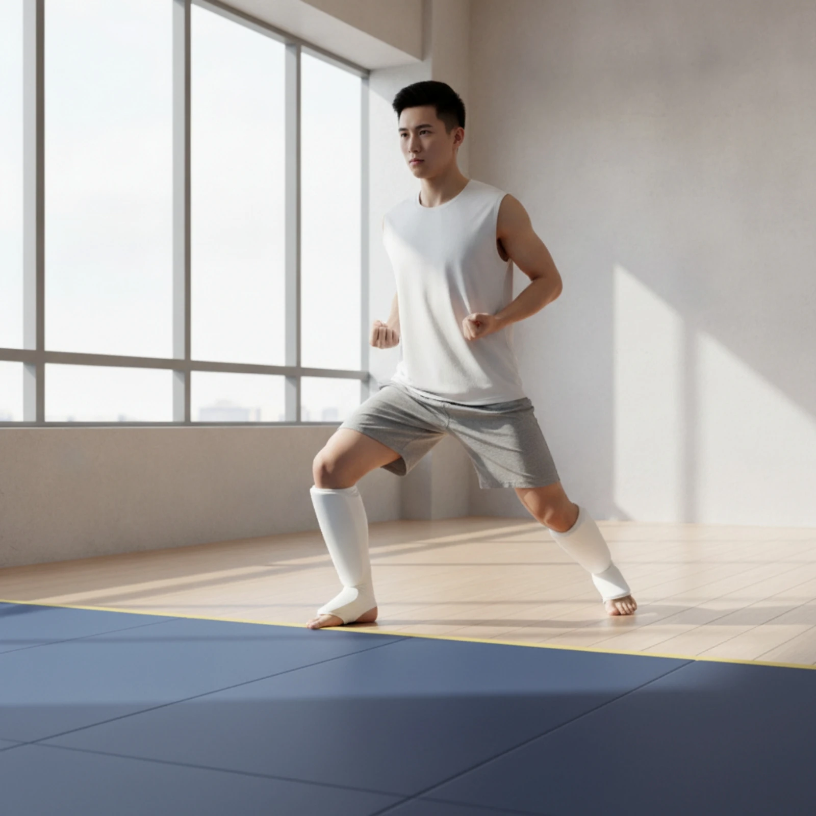 

Knitted Shin Guard with Foot Cover Wear-Resistant Shin Guard with Instep Protection Leg Foot Protector Breathable for Fighters