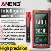 ANENG 683 3 in 1 Touch Screen Charging Multimeter AC/DC Voltage Tester Current +VC1010 tester Pen 12-1000V Detectors Tester Kit