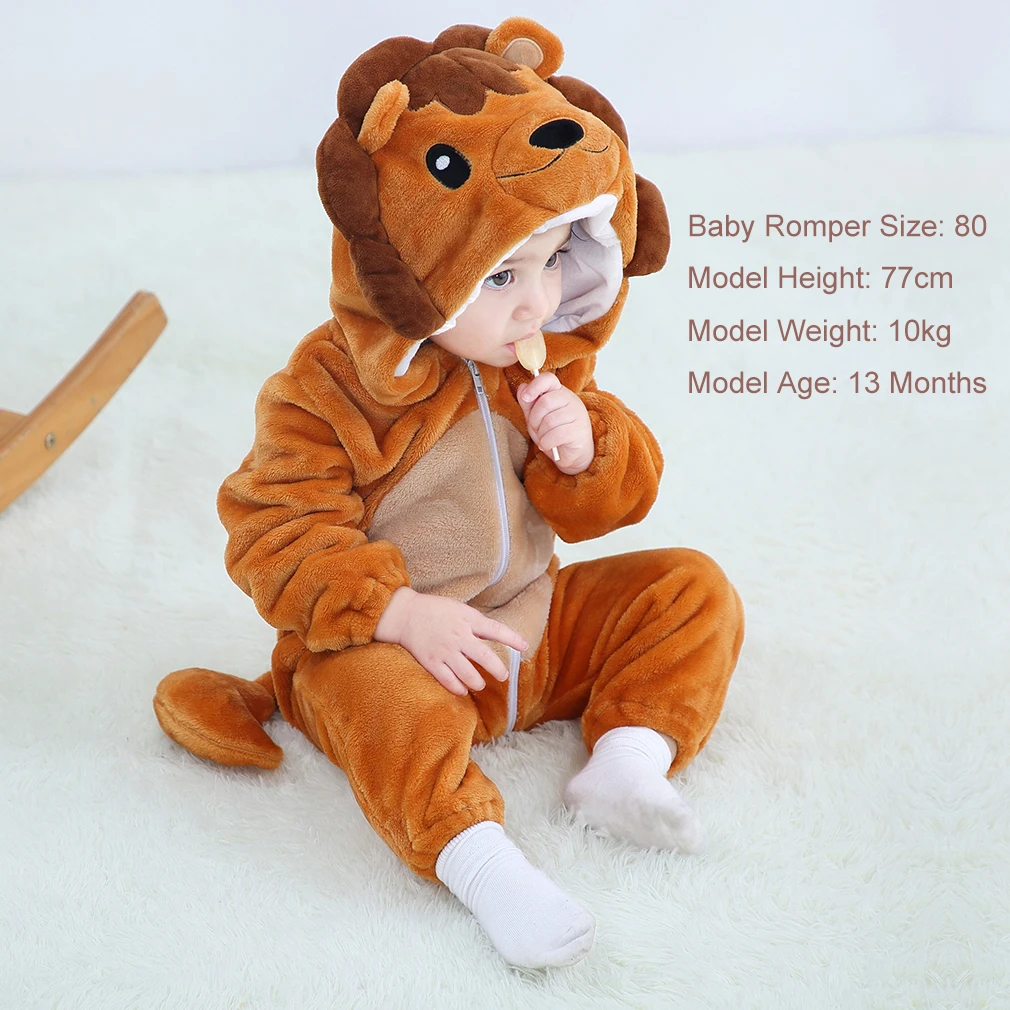 Kigurumi Onesie Pajamas for Toddlers Children Tiger Dinosaur Winter Costumes for Kids jumpsiuts Flannel Cute Baby Romper