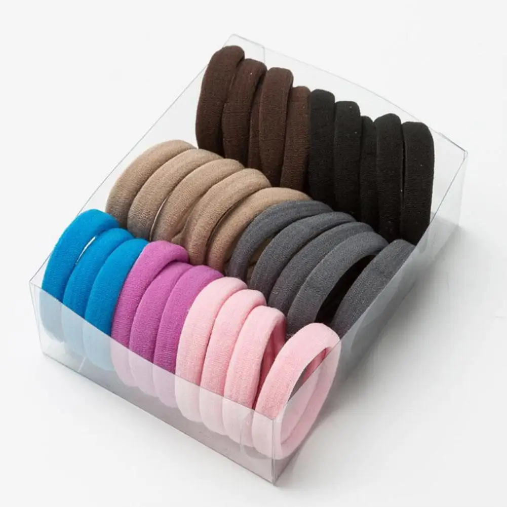 30Pcs/Set Women Elastic Hair Bands Girls Colorful Nylon Rubber Bands Headband Scrunchie Kids Ponytail Holder Hair Accessories