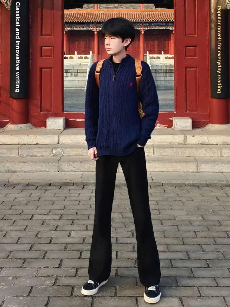 

Bla Cleanfit Flared Casual Pants Men's Spring High Street Vibe Slim Straight Leg Trousers Youthful Energy Versatile Use