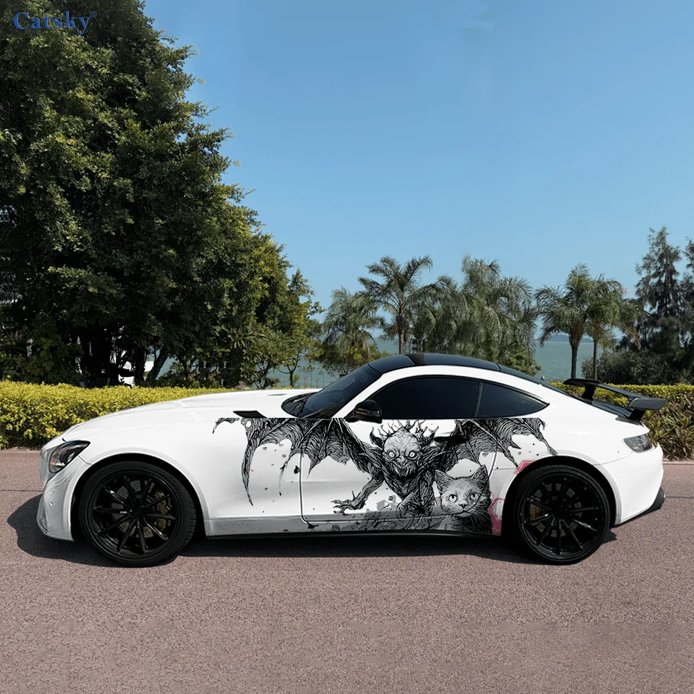 

Mutant Bat Devil Cat Car Vinyl Wraps Decal Self-adhesive PVC Sticker Suitable for Trucks SUV Decoration Auto Accessories Gift