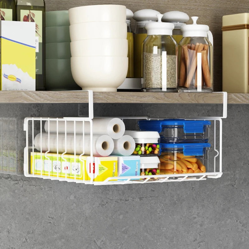 

Large Capacity Folding Basket Large Kitchen Hanging Basket Cabinet Hanging Basket Iron Basket Storage And Storage Basket