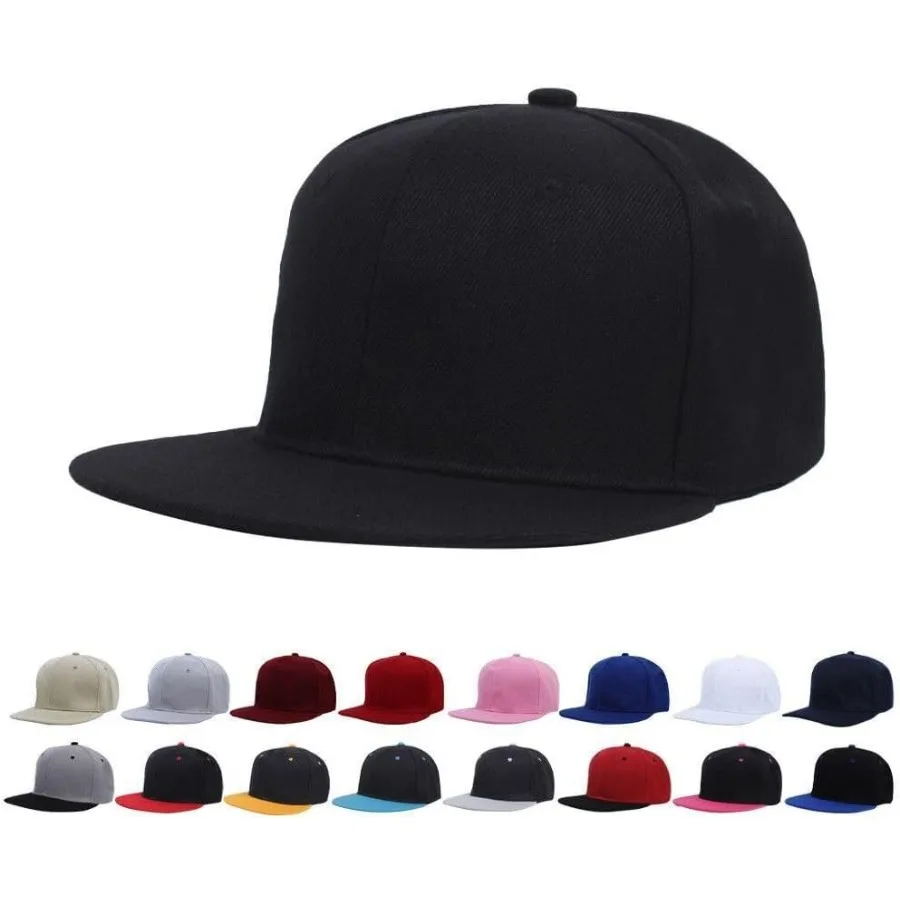 클래식 스냅백 모자 남녀공용 힙합 스타일 플랫 빌 단색 디자인 조절 가능한 사이즈 캐주얼 야외용