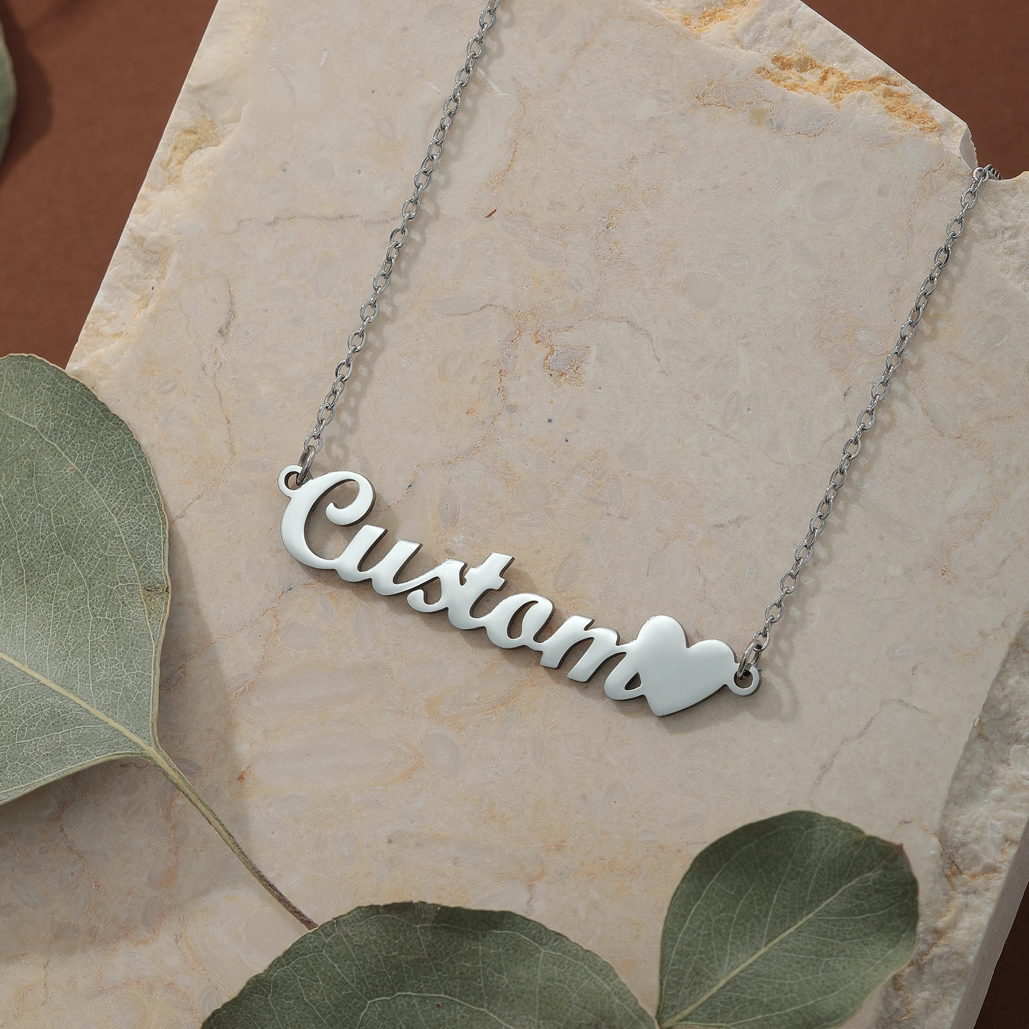 1pc Customized Letter Name Necklace Stainless Steel Custom Personalized Nameplate Pendant Choker Necklaces Jewelry For Women Gir