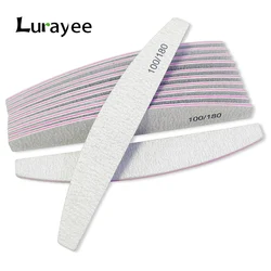 Nail File Buffer 100/180 Grit Half Moon Nail Files Double Side Sandpaper Nail Sanding Grinding Gel Nail Polish Manicure Tool