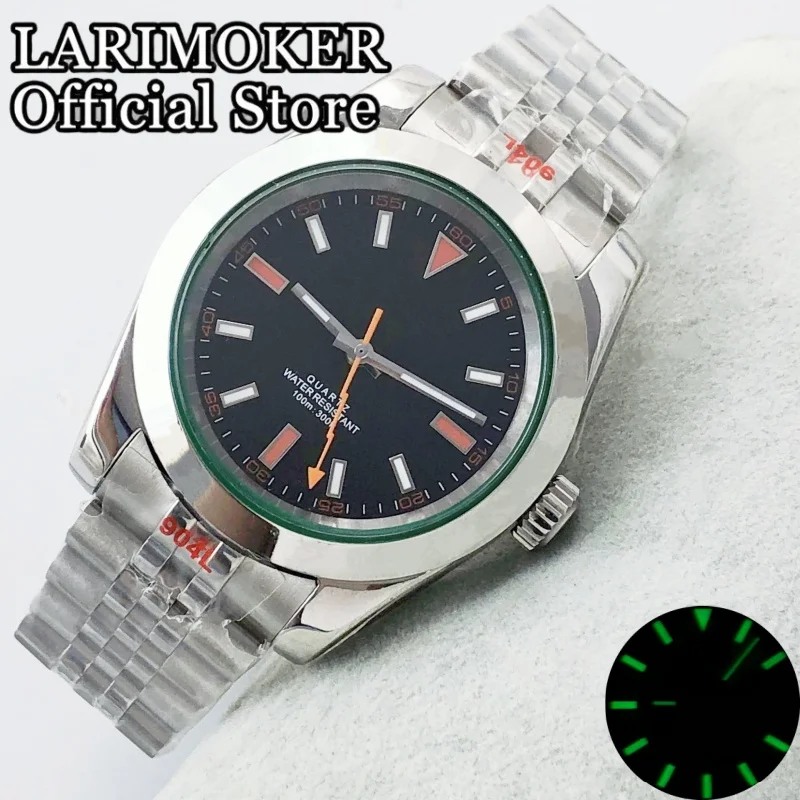 

LARIMOKER 36mm/39mm Sapphire Glass Stainless Steel Watch Case With Strap Men's RONDA 515-24H Quartz Movement Waterproof Watches