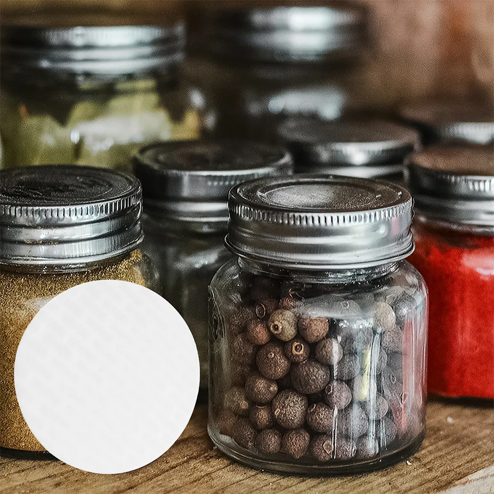 100Pcs Mason Jar Sealing Inserts Pressure Sensitive Cap Liners 60Mm Wide Mouth Glass Bottle Seals Food Storage Containers Leak