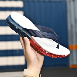 Sandals and slippers elastic high-end full  cushion flip flops fashion beach men's slippers home sandals flat slippers 38-46