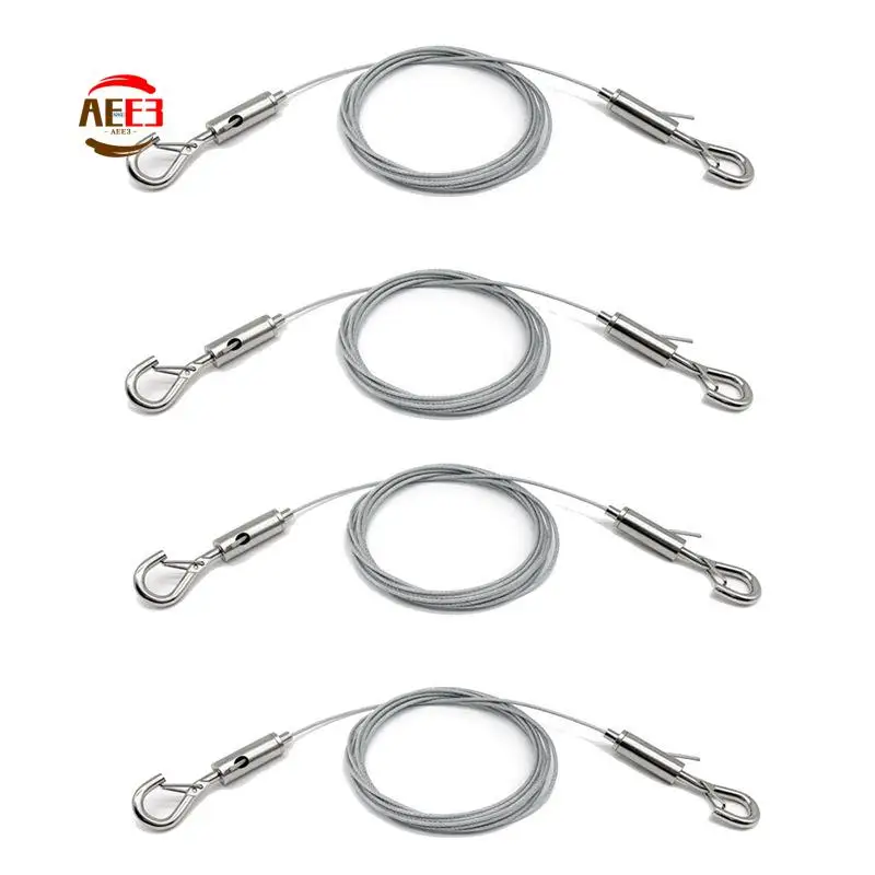 AEE3-4 Pack Adjustable Picture Hanging Wire Heavy Duty Supports 50 Lbs Hanging Hardware, 2M X 1.5Mm Stainless Steel Wire Rope