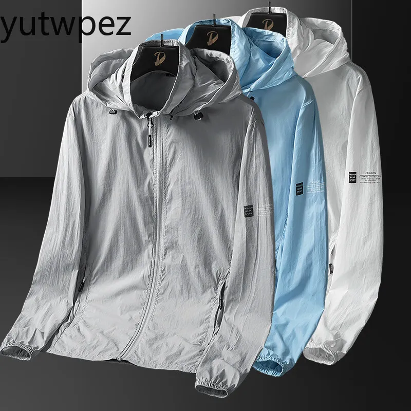 Breathable Skin Anti-UV Windbreakers UPF50+ Men's Running Fishing Windproof Jackets Zipper Pockets Sun Protection Clothes Men