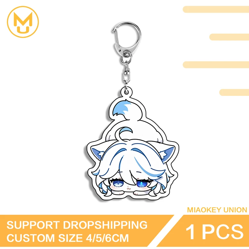 Furina Chibi Key Chains Genshin Impact Peripherals Product Decoration Y2K Portrait Photo Key Holder Acrylic Standee Combo Set