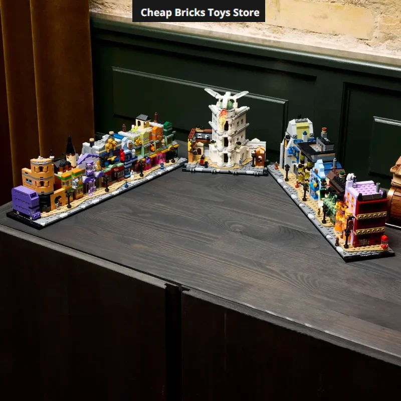hot Diagon Alley Bricks Building Blocks Compatible 2750pcs Magic Commercial Street Model Birthday Gifts for Adults Toys - view 4