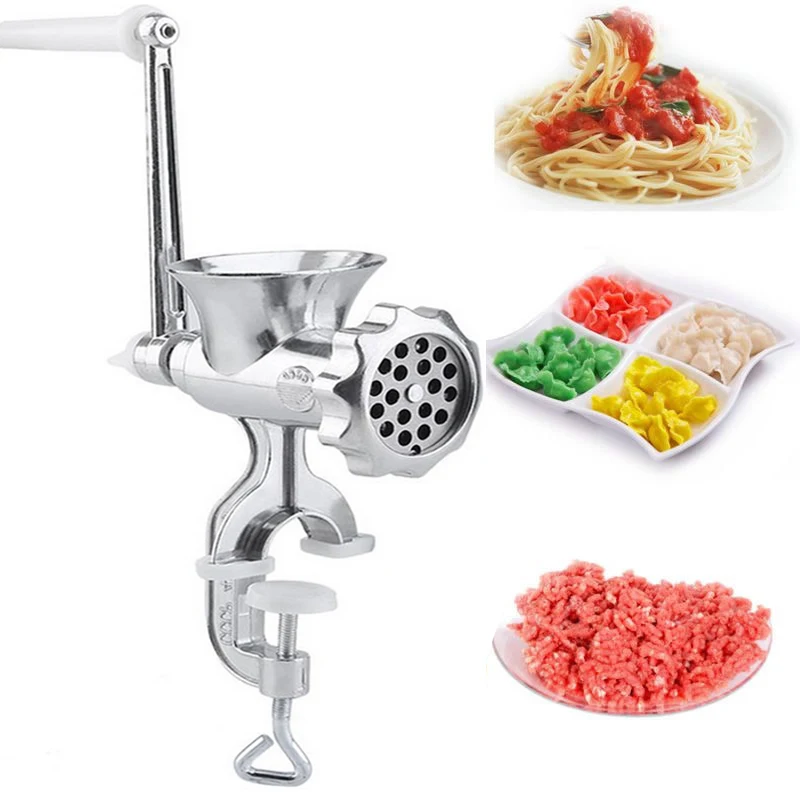 

Manual Meat Mincer Machine Aluminum Alloy Fast Efficient Sausages Burgers Bratwurst Kitchen Helper Home Use Tool For