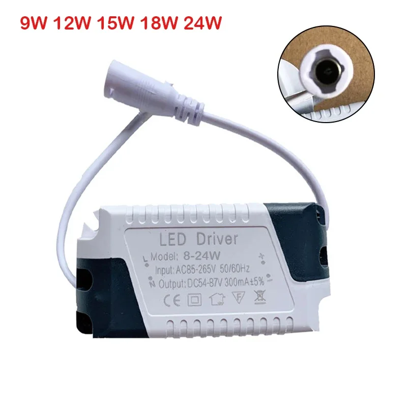 Adaptador de fuente de alimentación de transformador de iluminación para tira de lámparas LED, controlador de lámpara de Panel AC 185-265V, 8-18W/