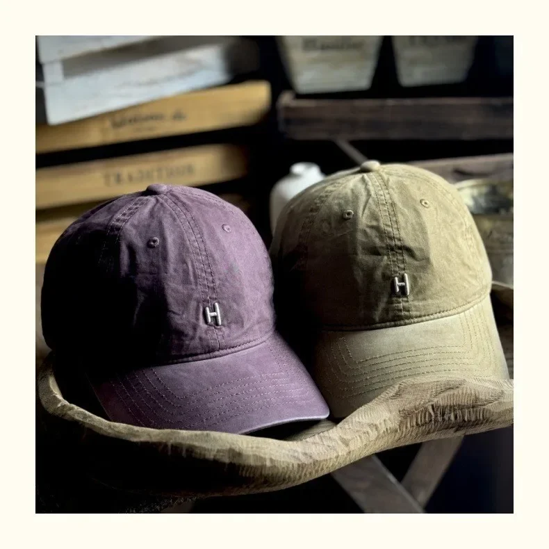 

Бейсболка с большой головой, японская хлопковая шляпа с глубокой короной, структурированная фуражка унисекс для мужчин и женщин, фиолетовая