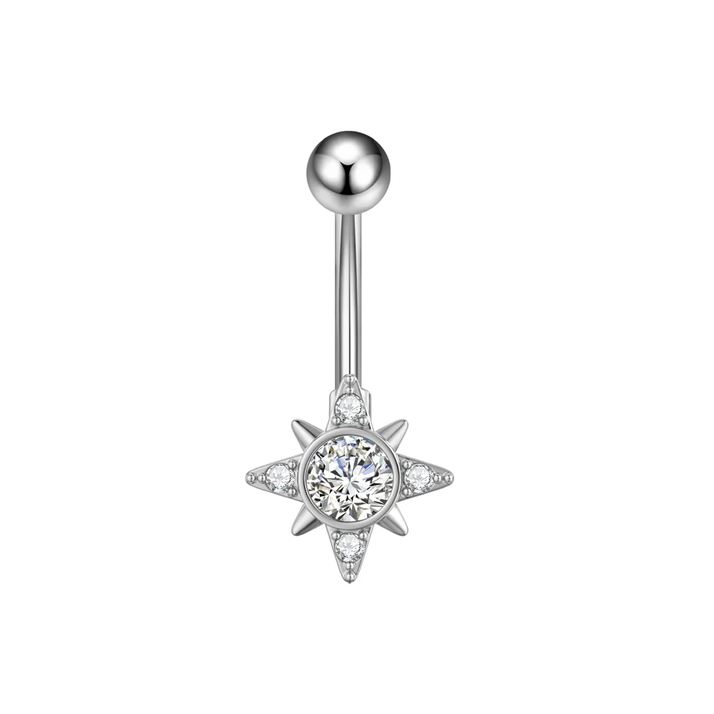 Mixed-Style Curved Belly Piercing Jewelry