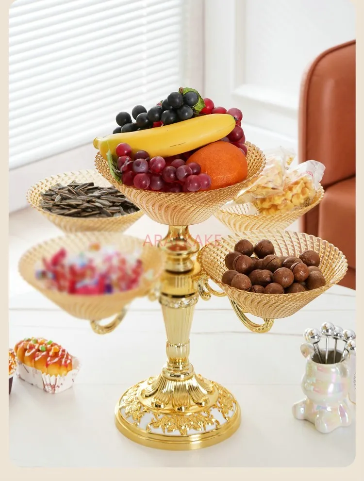 Fruit tray, household fruit tray, plastic multi-layer snack, dried fruit, candy tray, high-end living room coffee table