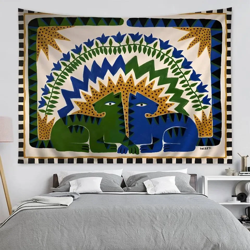 Ancient Egyptian Dormitory Wall Hanging Home Decor Abstract Tiger Leopard Bohemian Tarot Hippie Tapestry 26L0710