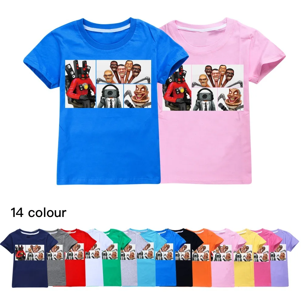 Game Skibidi Toilet Tshirt Kids Short-sleeved 3D Colorful Print Speakerman T-shirt Baby Boys Summer Streetwear Girls Casual Tops