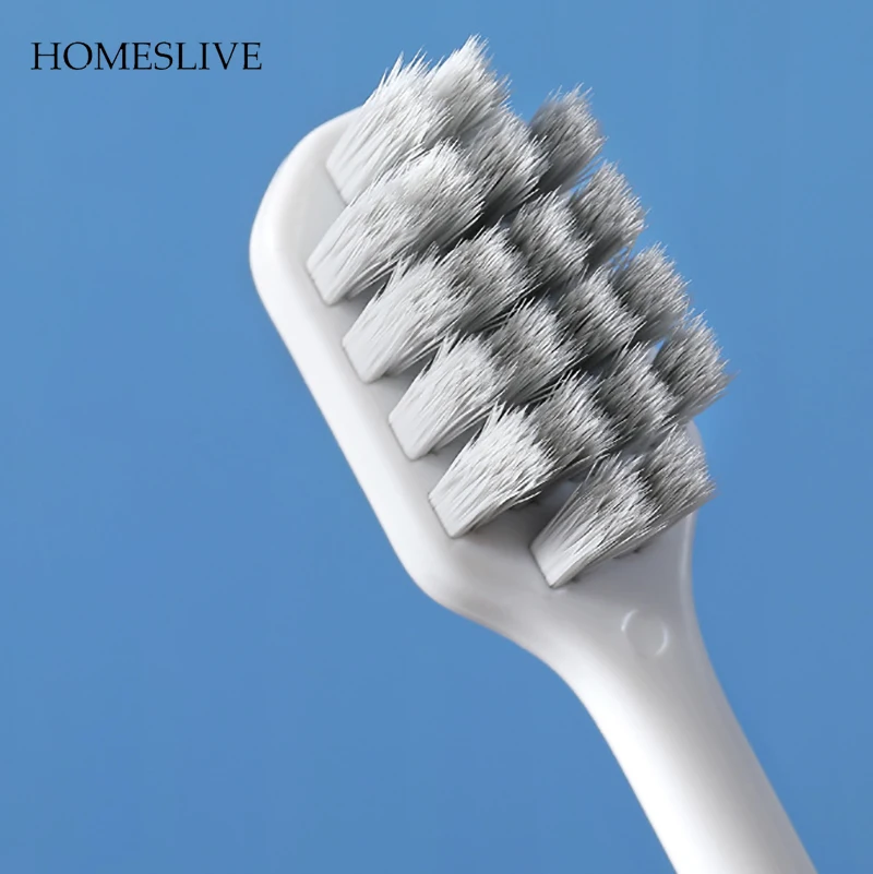 3PCS HOMESLIVE New Antibacterial Toothbrush 2 Pieces Of Brush Handle Wide Head Adult Household Couple Soft Bristle Toothbrush