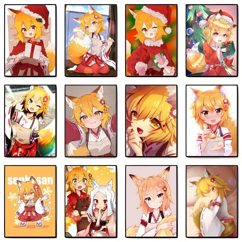 Kawaii Healing Anime T-The Helpful Fox Senko-San Poster High-definition Art Sticker Self Adhesive Waterproof Home Decoration