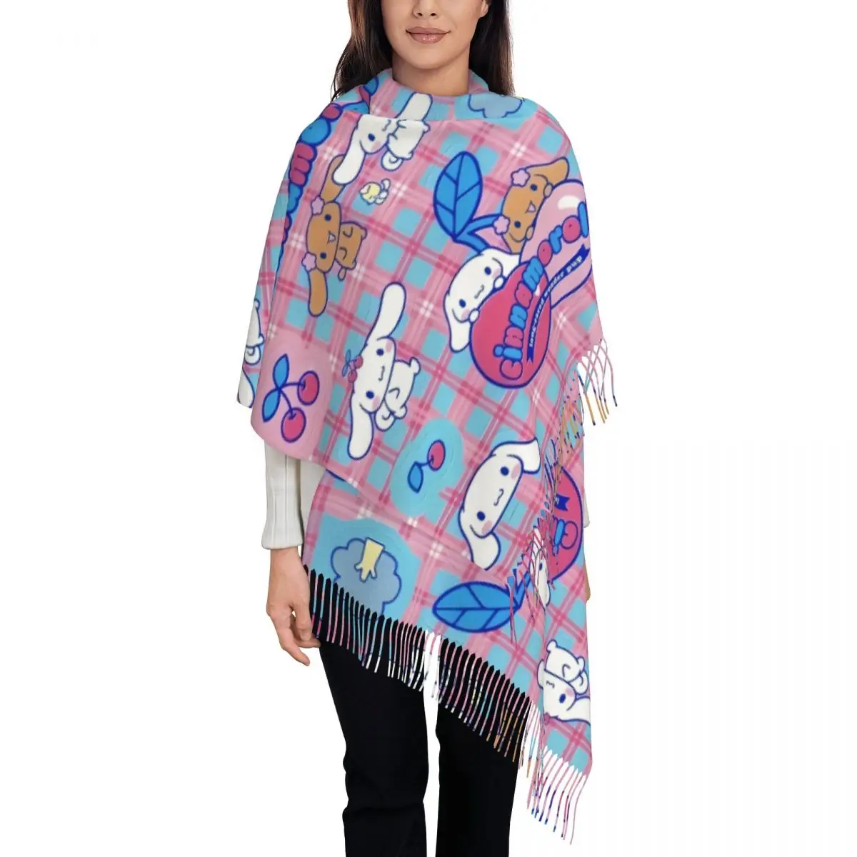 

Шарф на заказ, женский длинный зимний теплый шаль с кисточками, унисекс, шарфы для собак Yugui, Xina, корица, шарфы для собак