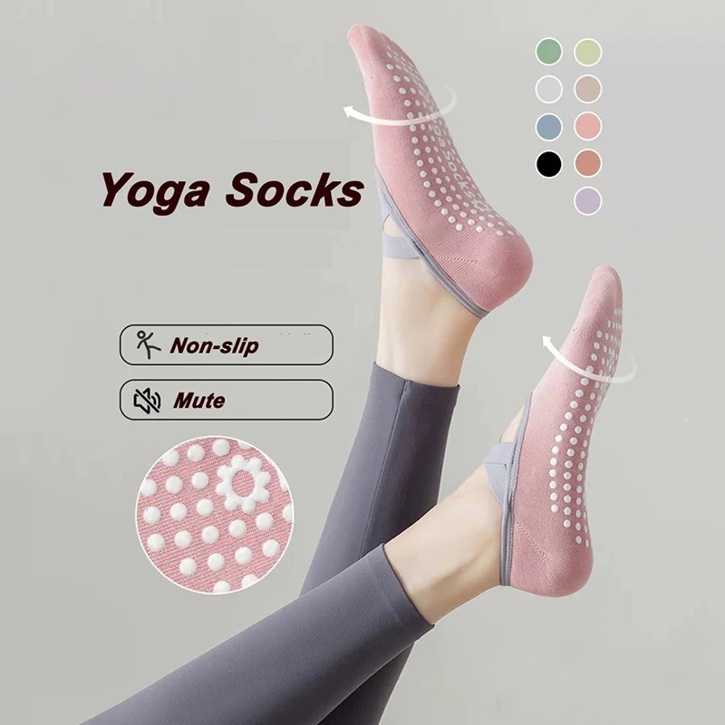 Calcetines de algodón transpirables para mujer, medias cortas de silicona antideslizantes para Yoga, Pilates, Barre, transpirables, 1 par