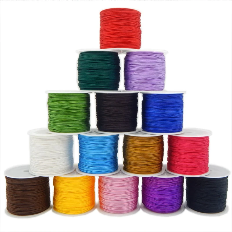 

0.8mm Cotton Nylon Cord Thread Chinese Knot Macrame Cord Bracelet Braided String DIY Tassels Beading String Jewelry Making