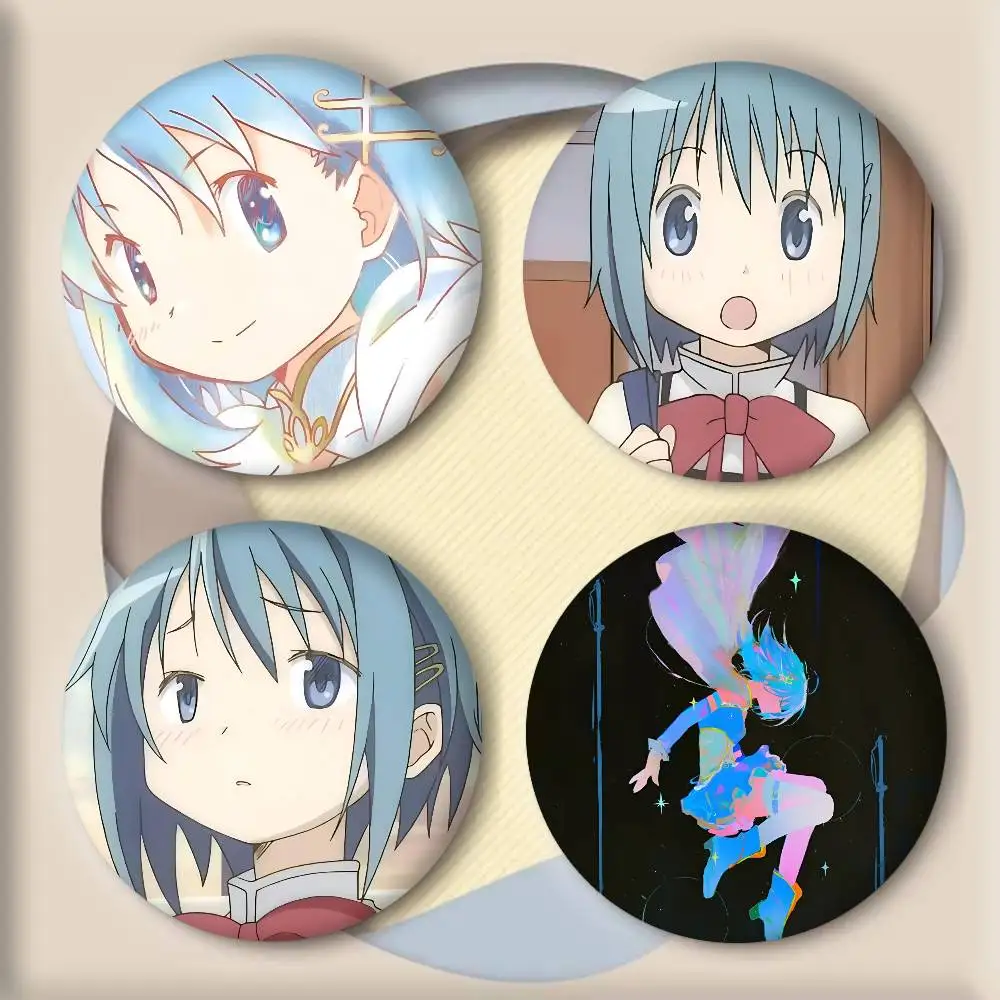 كارتون أنيمي P-Puella M-Magi Madoka Magica Miki Sayaka شارة ليزر مستديرة الكرتون بروش الملابس ظهره اكسسوارات التلبيب