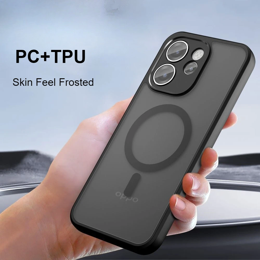 حافظة شحن مغناطيسية على الموضة لهاتف اوبو رينو 15 برو ماكس 15 برو PC + غطاء حماية ممتص للصدمات من البولي يوريثان