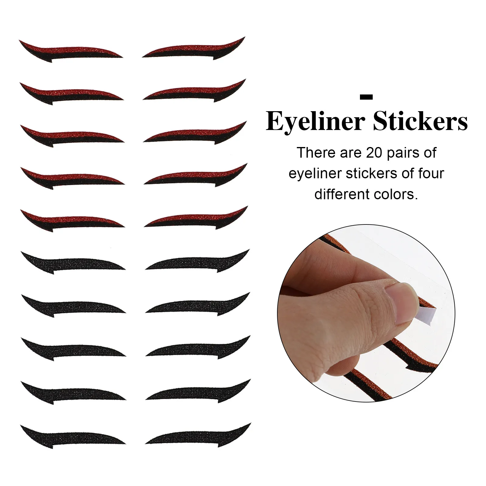 20 paar eyeliner-stickerkits voor dames, plakkerig, snelle toepassing, perfect cadeau voor familie, vrienden, charme-ogen, eyeliner-stickers