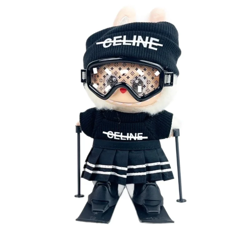 (Vêtements uniquement)Labubu V1/2/3 vêtements de poupée combinaison de Ski platine Cool v-outfit Chic ensemble d'hiver pour 17 cm Figure Photo accessoire cadeau