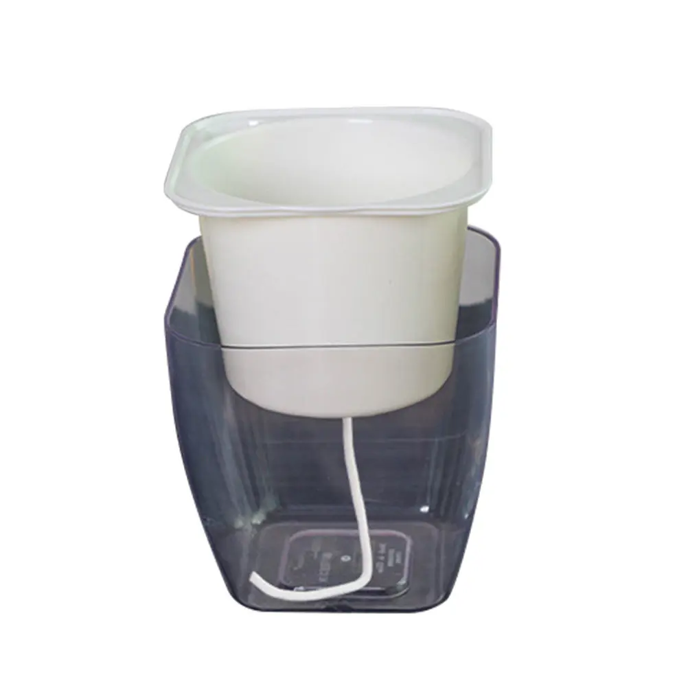 Transparent Indoor Flower Pot Self-Watering Planter Stylish Square Pot Herb Garden Planter Indoor Flowerpot