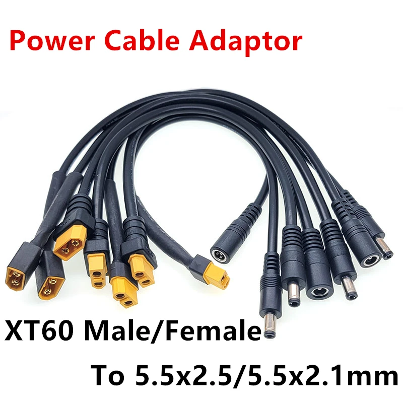 

XT60 Plug Male Female to DC 5.5*2.1mm 5.5*2.5mm Connector Battery Charging Adapter Cable Converting Wire for RC Battery