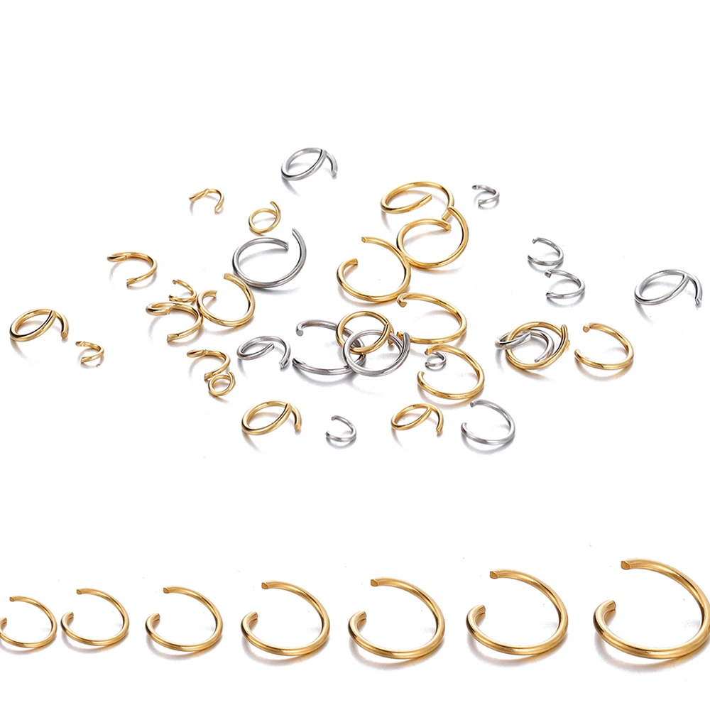 

100-200pcs/lot Stainless Steel Open Jump Rings Split Rings Connectors For DIY Jewelry Making Supplies Accessories