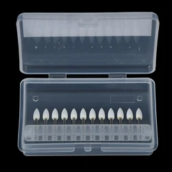 12pc / Set Dental White Polishing Stones Flame Cone shape burs Arkansas Stone