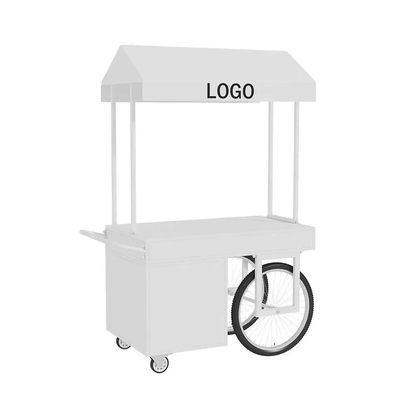

Wrought iron stall trolley outdoor promotion mobile stall display stand mobile market dining car