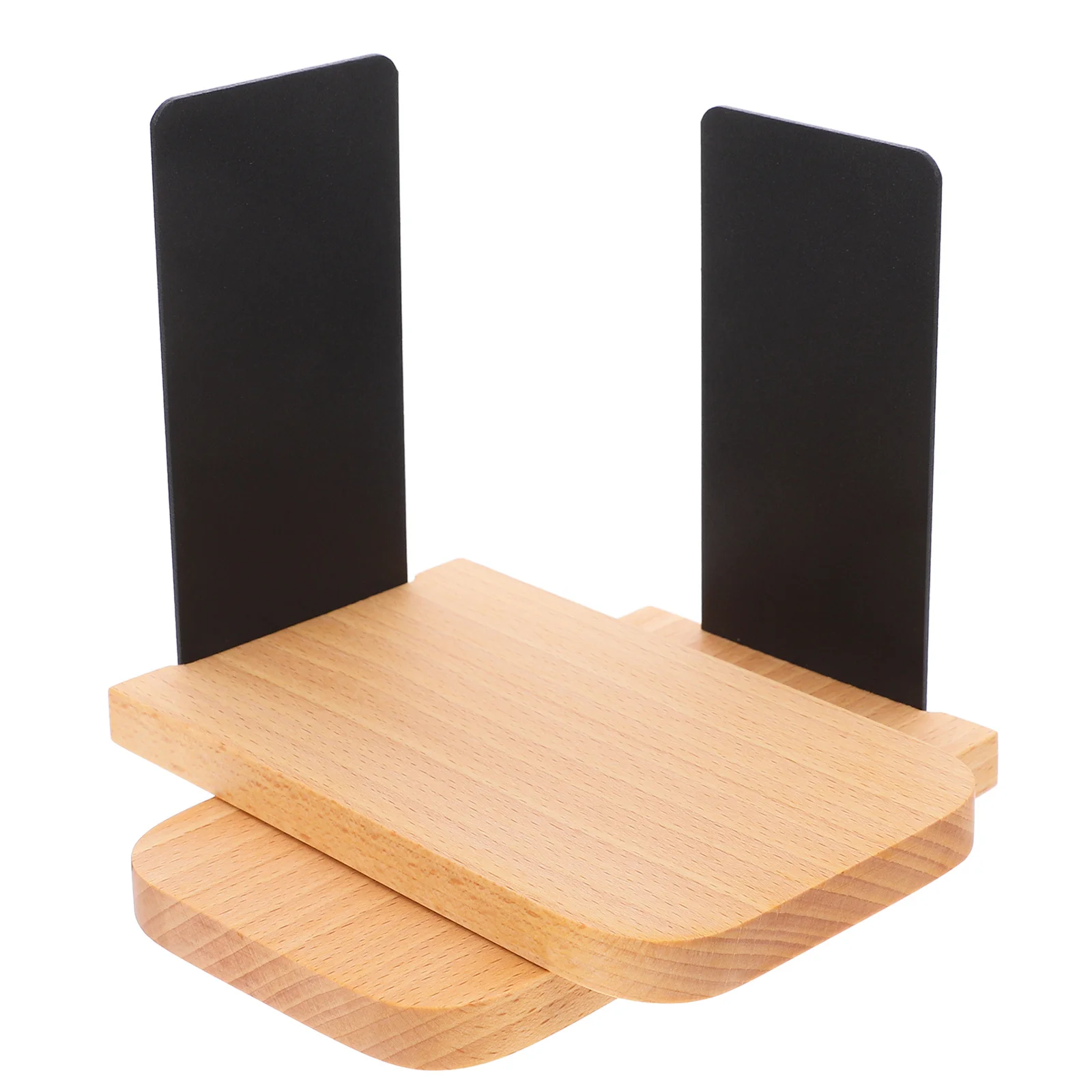 

2pcs Wooden Bookends Wood Book End Heavy Duty Book Stopper For Books Magazines Cds Dvds Office Home Study Decorative Holder